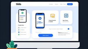 Концептуальная иллюстрация процесса разработки B2B сайта для сложного продукта на платформе Tilda от Sait82